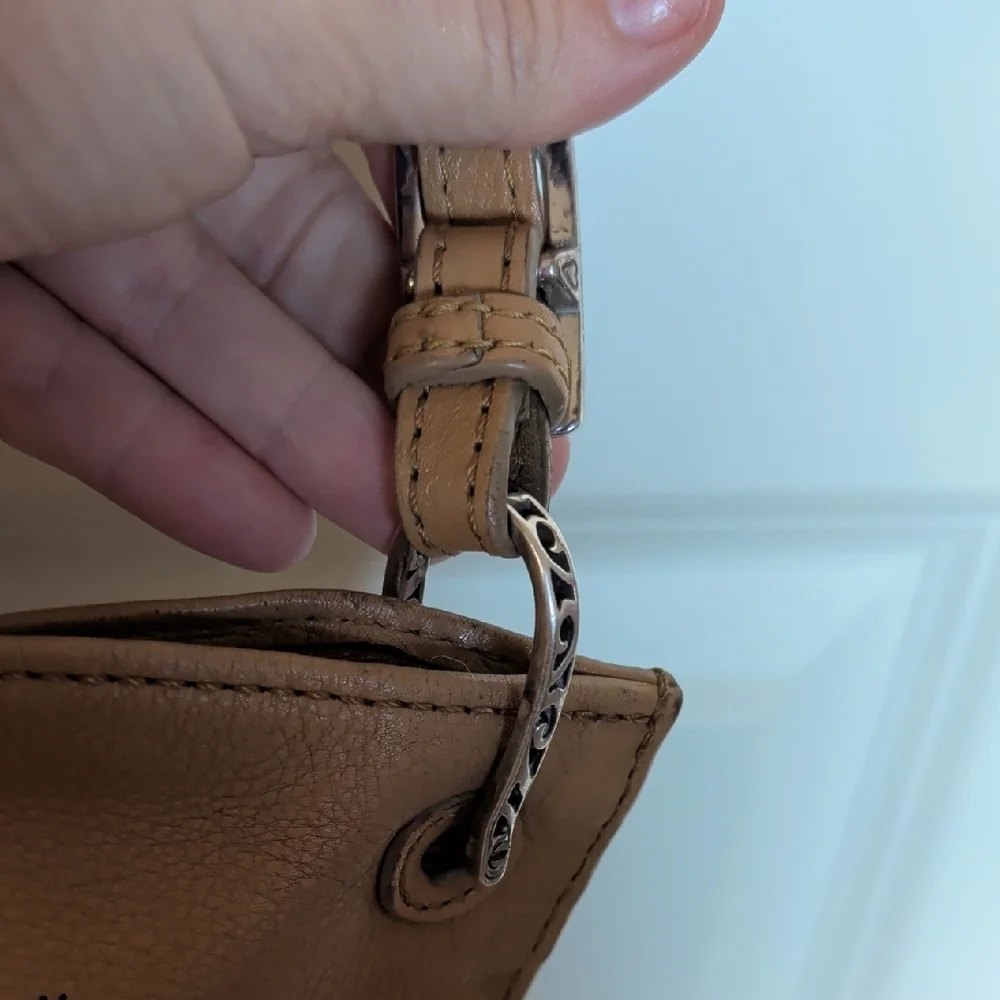 Brighton Tan Shoulder Bag with Black Floral Design - Picture 8 of 14